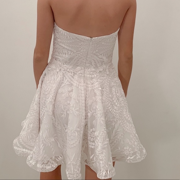Designer mini formal White Dress - Picture 3 of 6